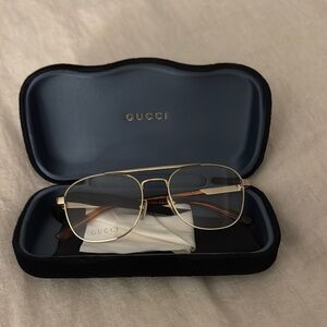 Gucci Gold-Tone Aviator Glasses